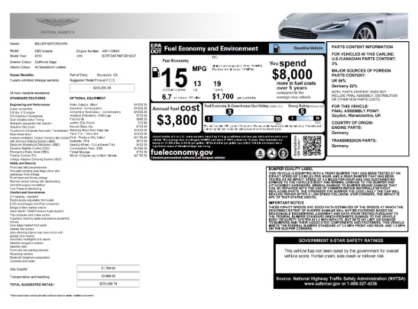 Used 2015 Aston Martin DB9 Volante for sale Sold at Alfa Romeo of Westport in Westport CT 06880 7