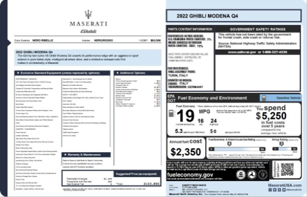 New 2022 Maserati Ghibli Modena Q4 for sale Sold at Alfa Romeo of Westport in Westport CT 06880 19