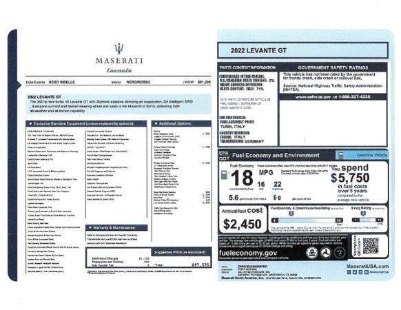 New 2022 Maserati Levante GT for sale Sold at Alfa Romeo of Westport in Westport CT 06880 25