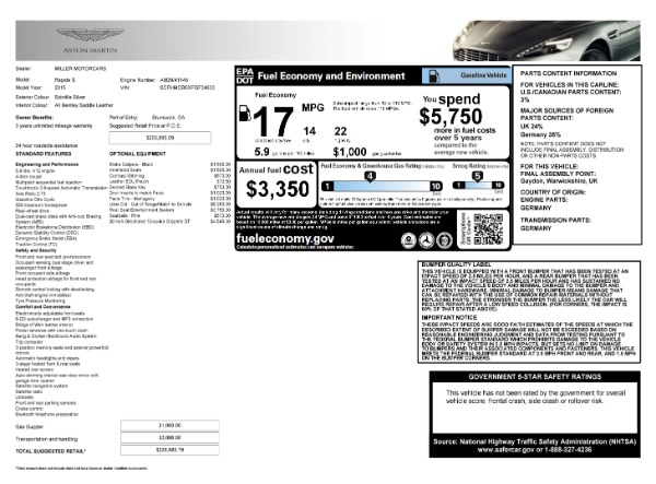 Used 2015 Aston Martin Rapide S for sale Sold at Alfa Romeo of Westport in Westport CT 06880 17