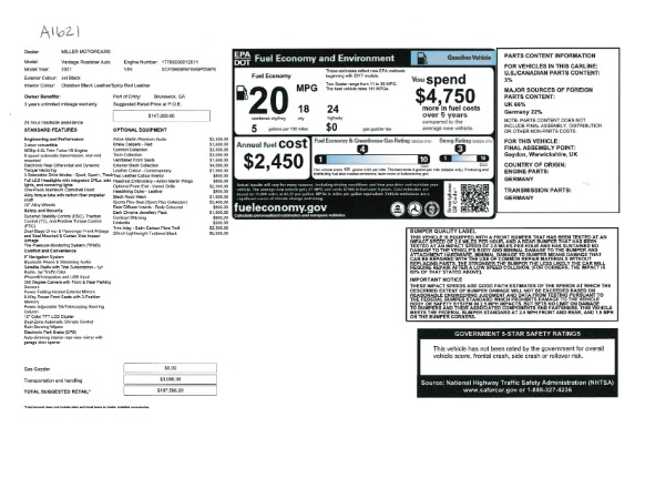 Used 2021 Aston Martin Vantage Roadster for sale Sold at Alfa Romeo of Westport in Westport CT 06880 26