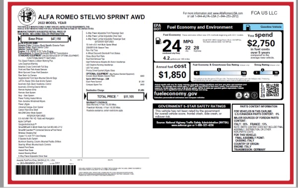 New 2022 Alfa Romeo Stelvio Sprint for sale $51,105 at Alfa Romeo of Westport in Westport CT 06880 15