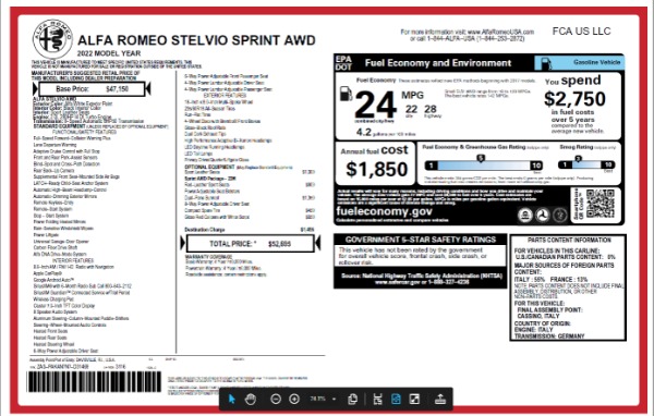 New 2022 Alfa Romeo Stelvio Sprint for sale Sold at Alfa Romeo of Westport in Westport CT 06880 22