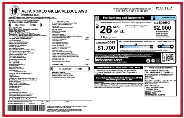 Used 2022 Alfa Romeo Giulia Veloce for sale Sold at Alfa Romeo of Westport in Westport CT 06880 21