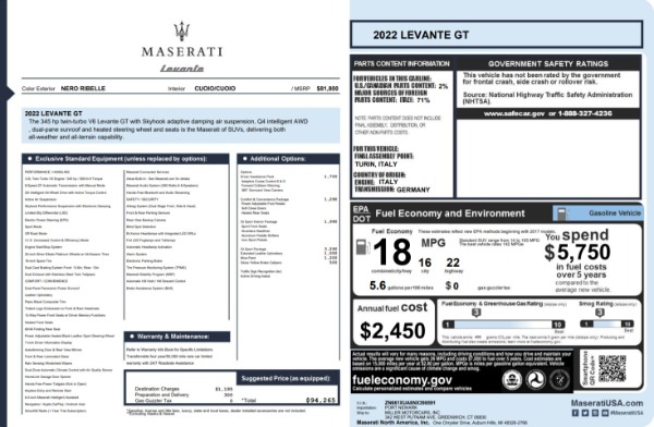 Used 2022 Maserati Levante GT for sale $52,900 at Alfa Romeo of Westport in Westport CT 06880 23