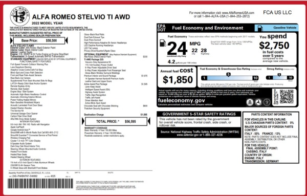 New 2022 Alfa Romeo Stelvio Ti for sale Sold at Alfa Romeo of Westport in Westport CT 06880 20