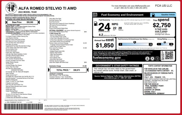 New 2022 Alfa Romeo Stelvio Ti for sale $56,975 at Alfa Romeo of Westport in Westport CT 06880 22