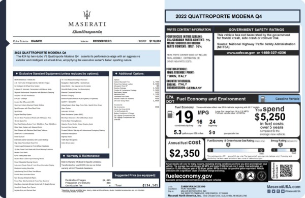 New 2022 Maserati Quattroporte Modena Q4 for sale $134,161 at Alfa Romeo of Westport in Westport CT 06880 28