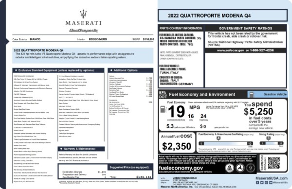 New 2022 Maserati Quattroporte Modena Q4 for sale Sold at Alfa Romeo of Westport in Westport CT 06880 28