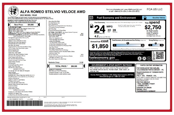 Used 2022 Alfa Romeo Stelvio Veloce for sale $32,900 at Alfa Romeo of Westport in Westport CT 06880 25