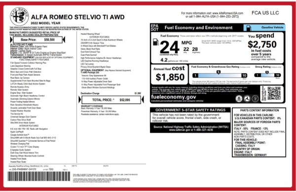 New 2022 Alfa Romeo Stelvio Ti for sale Sold at Alfa Romeo of Westport in Westport CT 06880 27