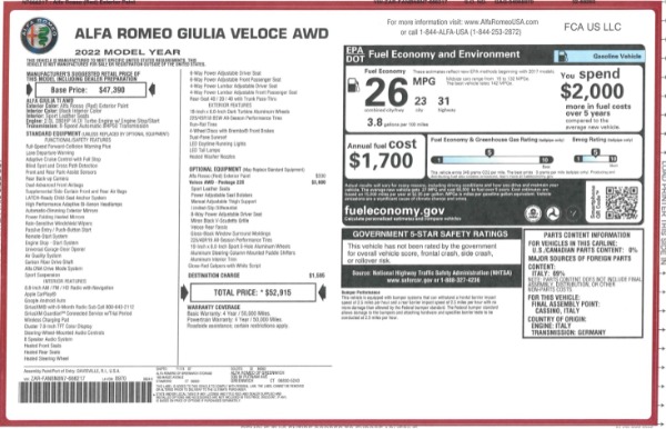 New 2022 Alfa Romeo Giulia Veloce for sale Sold at Alfa Romeo of Westport in Westport CT 06880 25