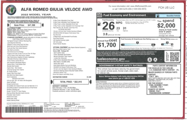 Used 2022 Alfa Romeo Giulia Veloce for sale $29,900 at Alfa Romeo of Westport in Westport CT 06880 25