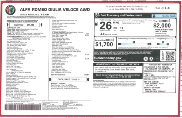 New 2022 Alfa Romeo Giulia Veloce for sale Sold at Alfa Romeo of Westport in Westport CT 06880 2