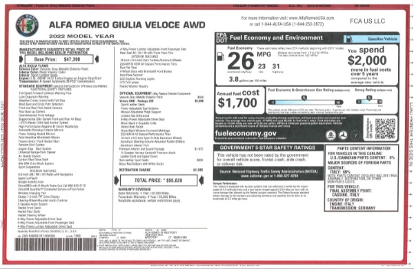 New 2022 Alfa Romeo Giulia Veloce for sale Sold at Alfa Romeo of Westport in Westport CT 06880 2