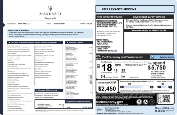 New 2022 Maserati Levante Modena for sale $115,696 at Alfa Romeo of Westport in Westport CT 06880 22