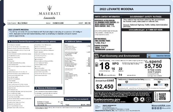 New 2022 Maserati Levante Modena for sale $105,956 at Alfa Romeo of Westport in Westport CT 06880 20