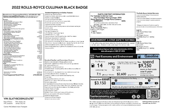 New 2022 Rolls-Royce Cullinan Black Badge for sale Call for price at Alfa Romeo of Westport in Westport CT 06880 26