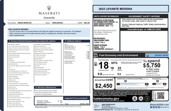 Used 2022 Maserati Levante Modena for sale $39,995 at Alfa Romeo of Westport in Westport CT 06880 20