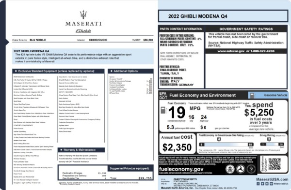 New 2022 Maserati Ghibli Modena Q4 for sale Sold at Alfa Romeo of Westport in Westport CT 06880 24