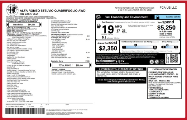 Used 2022 Alfa Romeo Stelvio Quadrifoglio for sale Sold at Alfa Romeo of Westport in Westport CT 06880 25