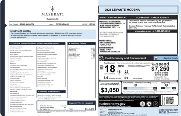 New 2023 Maserati Levante Modena for sale $112,645 at Alfa Romeo of Westport in Westport CT 06880 24
