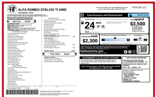 New 2023 Alfa Romeo Stelvio Ti for sale $55,655 at Alfa Romeo of Westport in Westport CT 06880 21