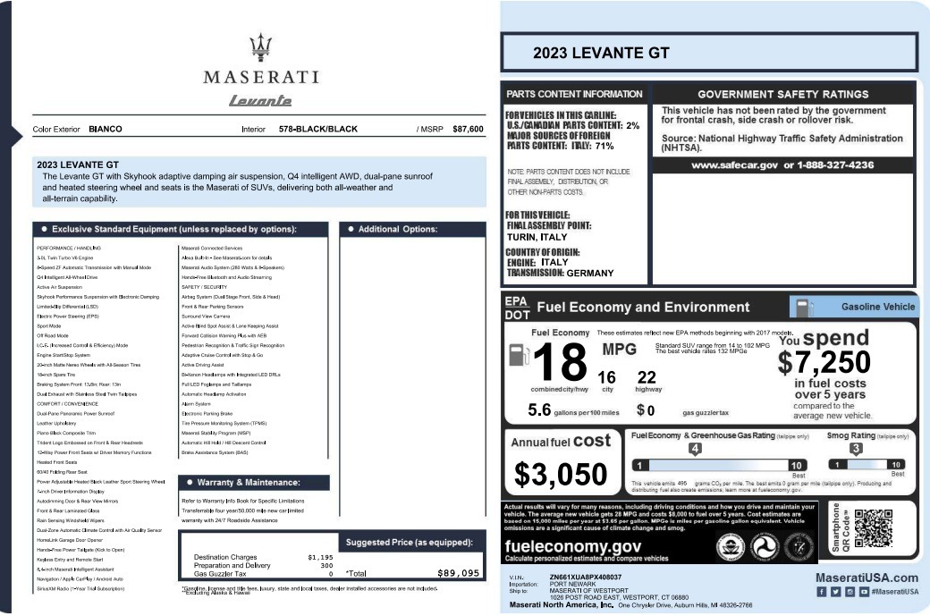 New 2023 Maserati Levante GT for sale Sold at Alfa Romeo of Westport in Westport CT 06880 1