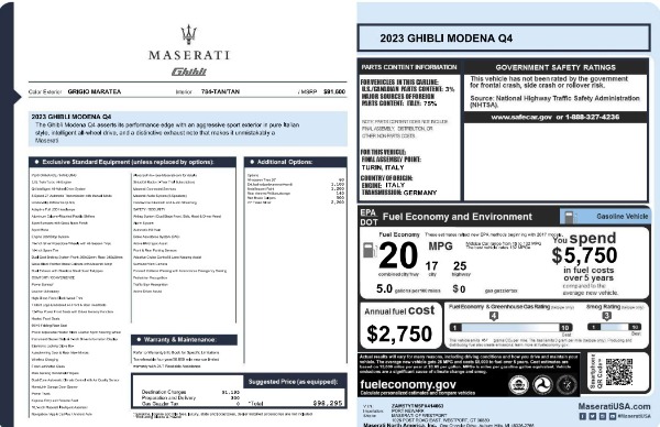 New 2023 Maserati Ghibli Modena Q4 for sale $98,295 at Alfa Romeo of Westport in Westport CT 06880 20