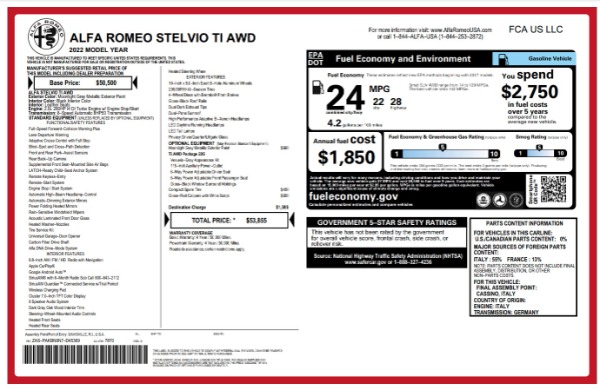 New 2022 Alfa Romeo Stelvio Ti for sale $53,855 at Alfa Romeo of Westport in Westport CT 06880 20