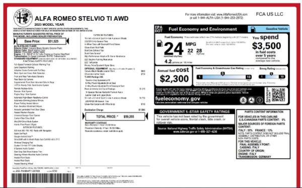 New 2023 Alfa Romeo Stelvio Ti for sale $59,255 at Alfa Romeo of Westport in Westport CT 06880 21