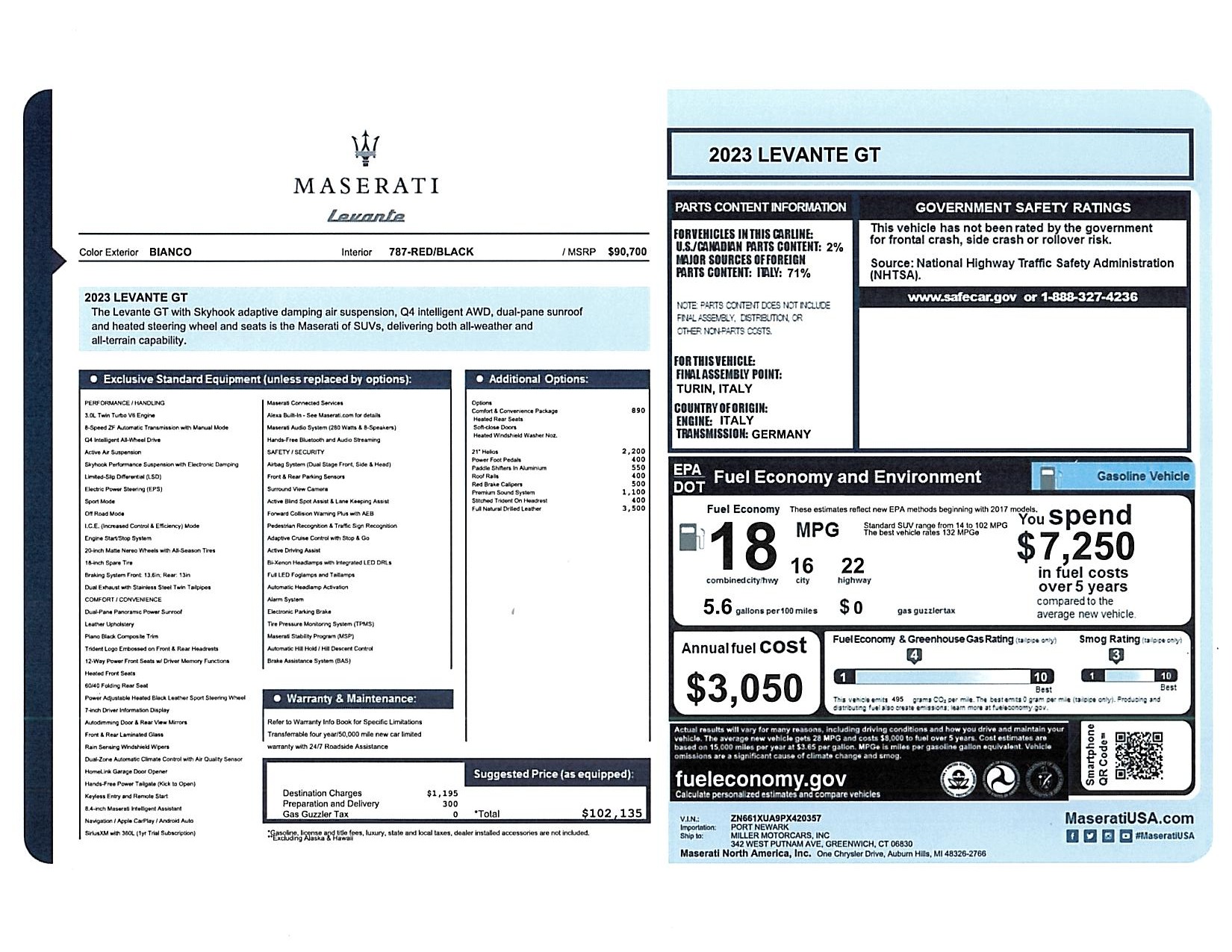 Used 2023 Maserati Levante GT for sale Call for price at Alfa Romeo of Westport in Westport CT 06880 1