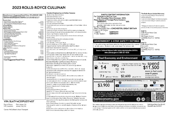 New 2023 Rolls-Royce Cullinan for sale Call for price at Alfa Romeo of Westport in Westport CT 06880 9