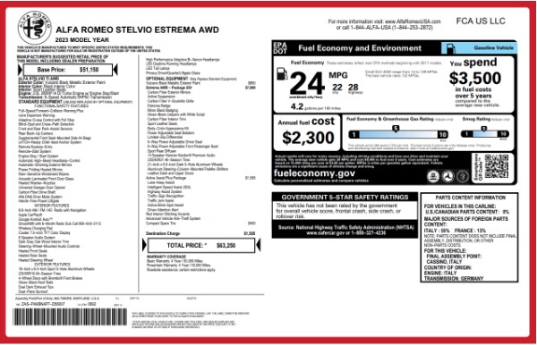 New 2023 Alfa Romeo Stelvio Estrema for sale Sold at Alfa Romeo of Westport in Westport CT 06880 23