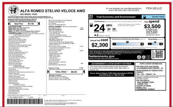 New 2023 Alfa Romeo Stelvio Veloce for sale $59,265 at Alfa Romeo of Westport in Westport CT 06880 19