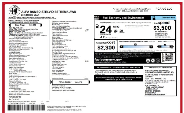 New 2023 Alfa Romeo Stelvio Estrema for sale $63,175 at Alfa Romeo of Westport in Westport CT 06880 23