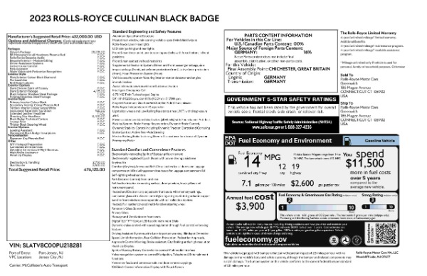 New 2023 Rolls-Royce Black Badge Cullinan for sale Call for price at Alfa Romeo of Westport in Westport CT 06880 9