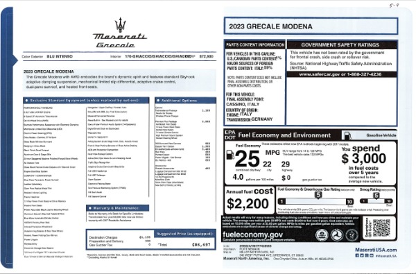 New 2023 Maserati Grecale Modena for sale $86,697 at Alfa Romeo of Westport in Westport CT 06880 24