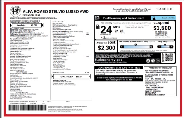 New 2023 Alfa Romeo Stelvio Ti Lusso for sale $59,275 at Alfa Romeo of Westport in Westport CT 06880 25