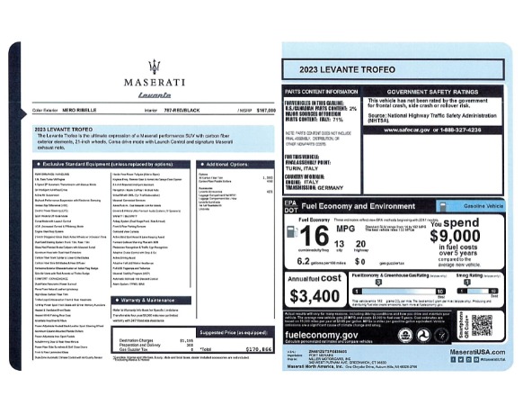 New 2023 Maserati Levante Trofeo for sale $170,866 at Alfa Romeo of Westport in Westport CT 06880 24