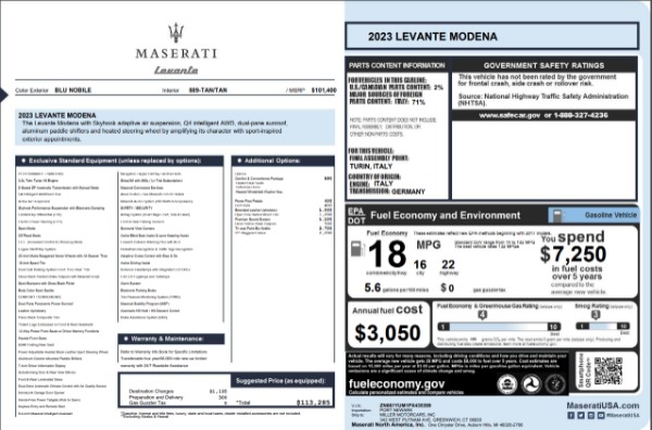 New 2023 Maserati Levante Modena for sale $113,282 at Alfa Romeo of Westport in Westport CT 06880 22