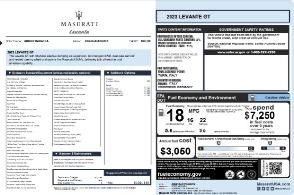 New 2023 Maserati Levante GT for sale $102,195 at Alfa Romeo of Westport in Westport CT 06880 22