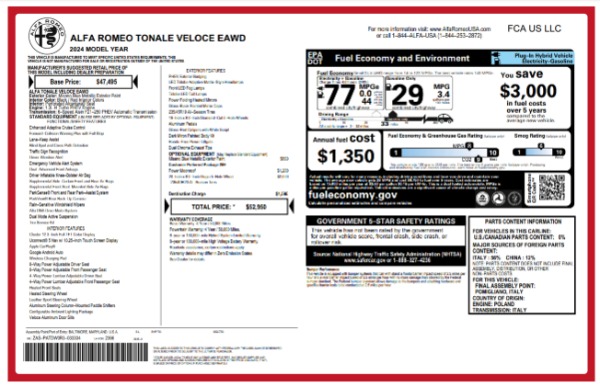 Used 2024 Alfa Romeo Tonale Veloce for sale $26,900 at Alfa Romeo of Westport in Westport CT 06880 24