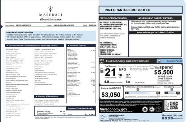 New 2024 Maserati GranTurismo Trofeo for sale $233,365 at Alfa Romeo of Westport in Westport CT 06880 25