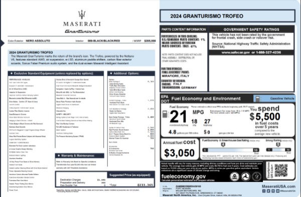 New 2024 Maserati GranTurismo Trofeo for sale Sold at Alfa Romeo of Westport in Westport CT 06880 25