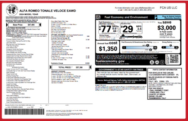 New 2024 Alfa Romeo Tonale Veloce for sale $57,300 at Alfa Romeo of Westport in Westport CT 06880 28