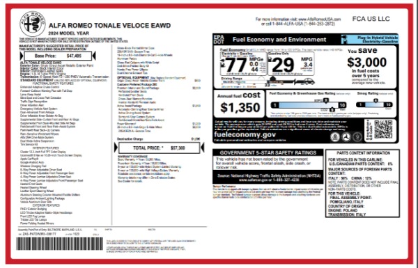 New 2024 Alfa Romeo Tonale Veloce for sale $57,300 at Alfa Romeo of Westport in Westport CT 06880 28