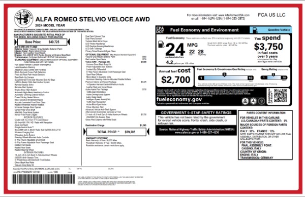 New 2024 Alfa Romeo Stelvio Veloce for sale $59,205 at Alfa Romeo of Westport in Westport CT 06880 28