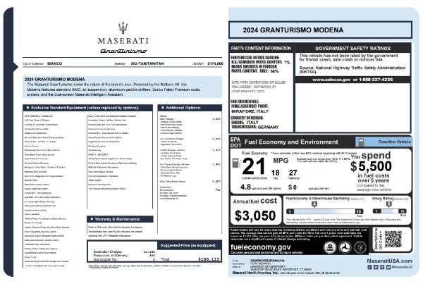 New 2024 Maserati GranTurismo Modena for sale $188,115 at Alfa Romeo of Westport in Westport CT 06880 21