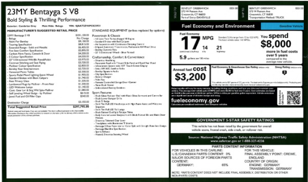 New 2023 Bentley Bentayga S V8 for sale $297,795 at Alfa Romeo of Westport in Westport CT 06880 28